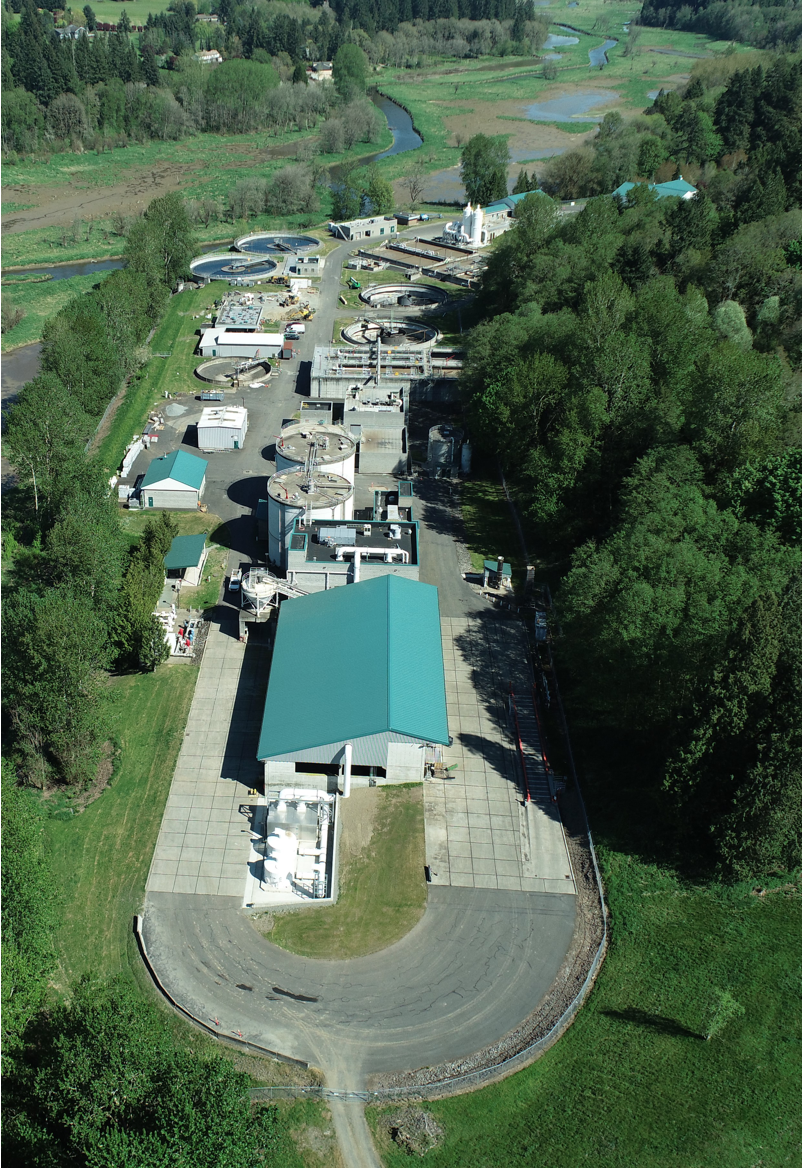 Aerial image of the Salmon Creek Treatment Plant
