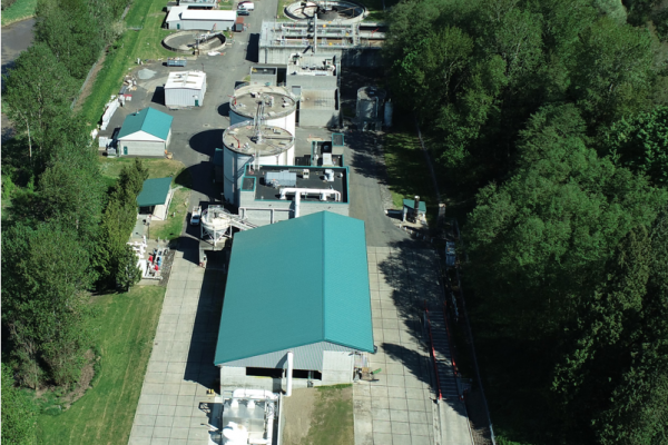 Aerial image of the Salmon Creek Treatment Plant}